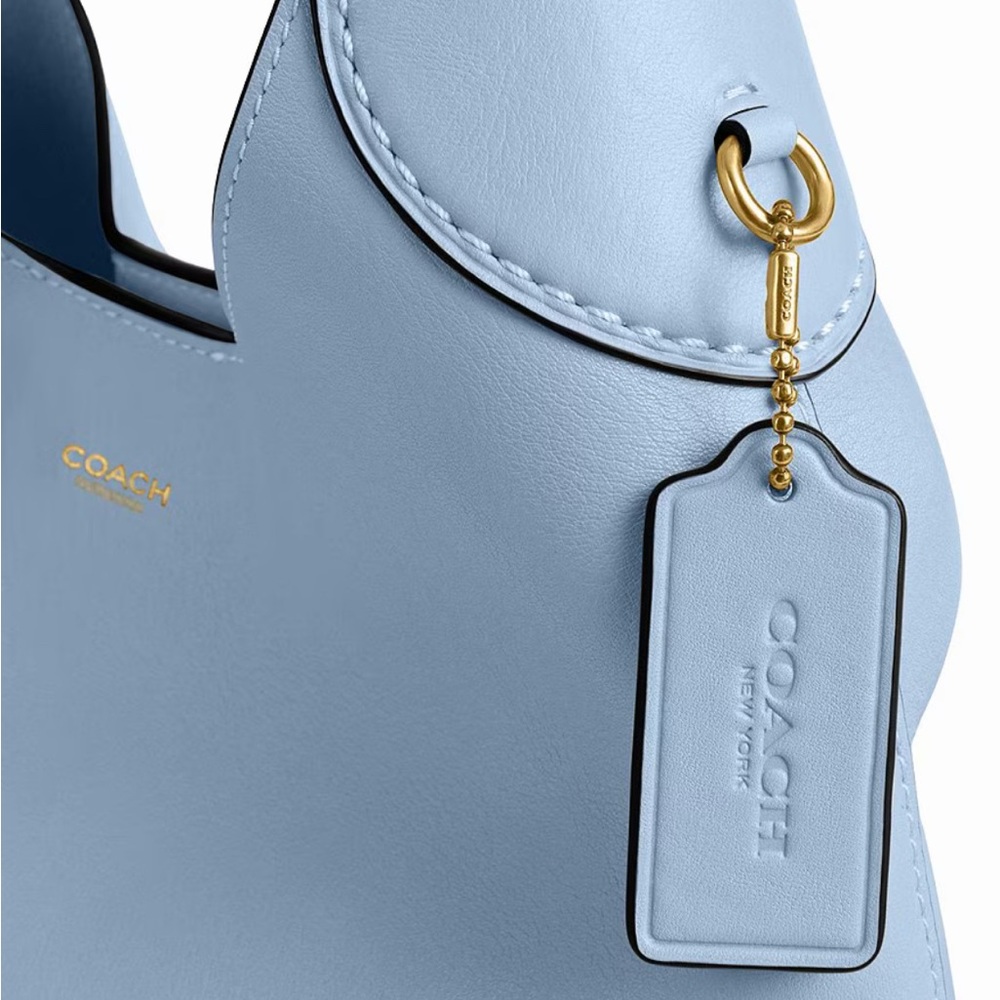 Coach Brooklyn Shoulder Bag 39 Tote Bag Bluebell Grain Leather Used Twice - Picture 2 of 5